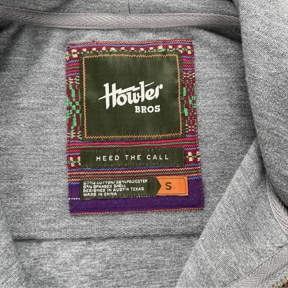 Howler Bros Shaman Hoodie Jacket Mens S Gray Full Zip Aztec Southwestern Adult - Picture 4 of 13